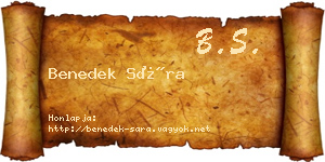 Benedek Sára névjegykártya