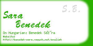 sara benedek business card